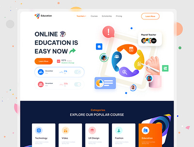 Online Education Landing Page Design apps case study design education homepage landingpage online education responsive study ui ux website