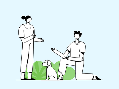 Pet Care animal care character design dog friend friends graphic illustration love outdoor pet pet care ui vector