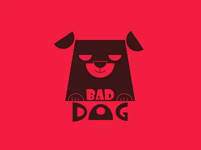 Bad Dog logo 2d animal art bad bad dog black branding clean dog flat graphic design icon illustration logo minimal powerpoint red semi circle simple vector