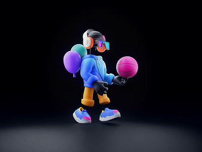 Dribbble Man - Animated 3D Character 3d 3d animation 3d charcter 3d design animated character animation character dribbble motion