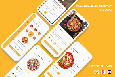 Pizza Restaurant & Delivery App UI Kit app cook cooking deliver design food food delivery gprs gps map pizza pizza delivery restaurant ui ui design ui kit ux