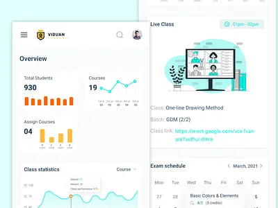 Education app dashboard design by xlent studio. app movile application ui uiux