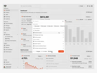 Command Menu · Koala UI command menu command palette dashboard dialog modal product design quick actions saas saas design saas product ui design