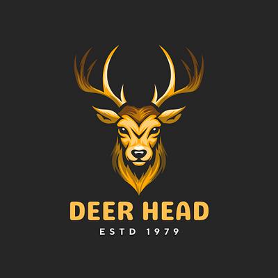 Deer Head Created Logo Design 3d animation branding graphic design logo motion graphics ui