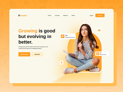 E learning web ui design e learning education landing page ui design