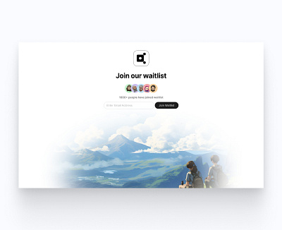 Minimal waitlist UI adobe branding figma growth likes logo share ui