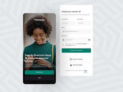 Keepaa - Finance Savings App design finance app fintech product design