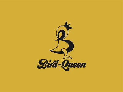 Bird-Queen Logo bird logo bird queen logo symbol branding business logo minimalist boss queen bird logo royal logo simple yellow and black