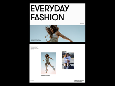 Everyday fashion branding design ecommerce fashion header minimal shop typography ui ux web
