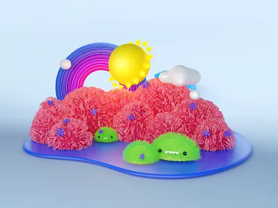 Camouflage ( ｡•́‿•̀｡) 3d 3d art 3d artist animation app art direction artist blender c4d cartoon concept art creature design illustration kawaii monster toys ui ux web