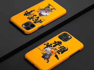 COW mobile phone shell branding cow design illustration iphone mobile phone shell package design 插图 海报 设计