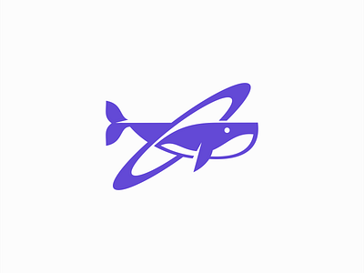 Space Whale Logo animal branding design geometric identity illustration logo mammal marine mark modern planet premium purple space stars symbol universe vector whale