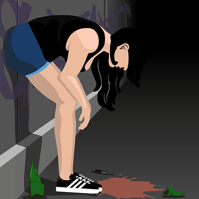 Girl drugs illustration illustrator vector woman