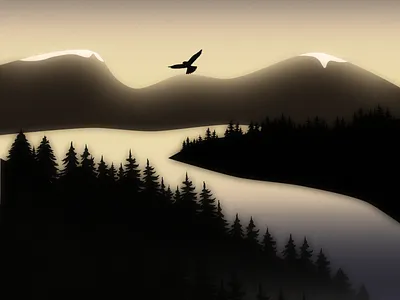 Swedish mouintains illustrator nature photoshop vector