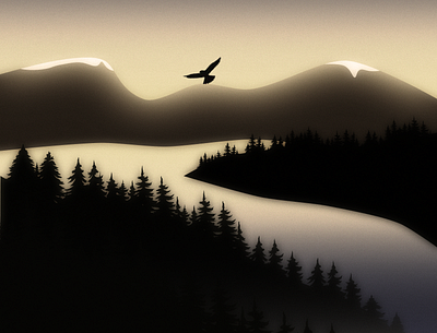 Swedish mouintains illustrator nature photoshop vector