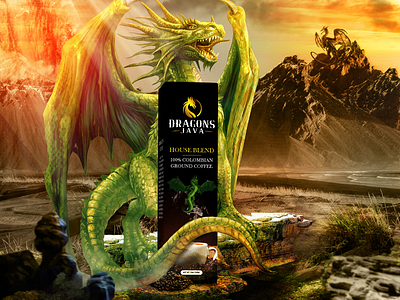 Dragons Java Coffee | Product Packaging Design ad advertisement branding coffee design dragon graphic design graphics illustration label labeldesign logo nisha nisha droch nisha f1 packaging productpackaging productwrap