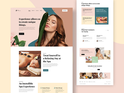 Spa & Wellness @Landing Page Design landing page design mockup design spa ui uiux website design wellness