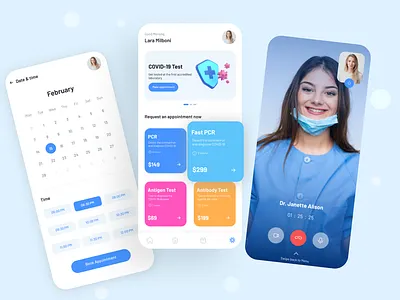 Medicare Medical App UI Kit app ui appointment calendar corona virus covid covid 19 doctor lab laboratory medical medical ui medicare payment porfile test covid ui