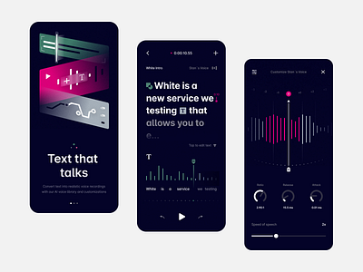 Text to Speech and AI. Mobile app ai app application artificial intelligence interface machine learning mobile app text to speech user inteface visual identity