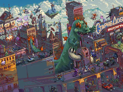 Cover of magazine. fragment [pixel art] 16bit 8bit aseprite cover design editorial editorial illustration illustration magazine pixel art pixelart pixels retro sprite video games мир фантастики