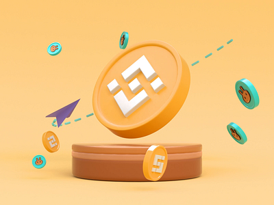 BNB coin 3d 3d animation after effects animation blockchain bnb c4d c4d animation character clay 3d clay render coin animaiton crypto crypto animation crypto wallet gif isometric 3d loop motion design nft