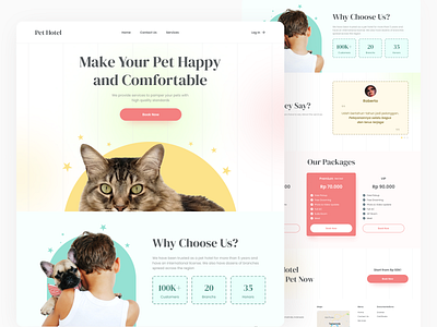 Pet Hotel Landing Page animal app design desktop hotel landing page pet shop ui website