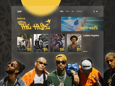 Hypsta Website Design clothing store design ecommerce fashion fashion store fashion website hero section hip hop hypsta landing page landing poage latest ui web design website design