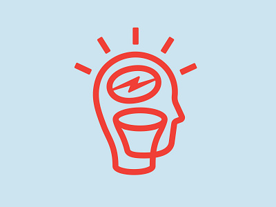 Coffee Brains 📌 Logo for Sale bean bolt brain coffee cup delivery electric energy fitness flash geek gym head human lightning logo power sport thunder zipper