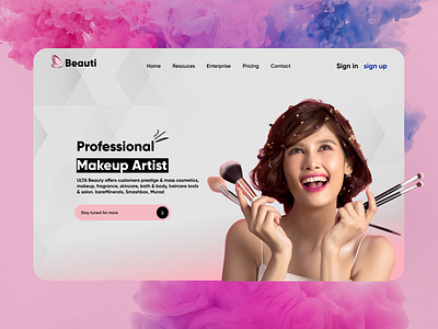 website: landing page daily design graphic design homepage landing page makeup popular ui uiux user ux web webdesign website