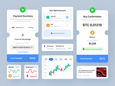 Ficoin - Component Card app bitcoin blockchain card clean component crypto crypto wallet cryptocurrency design ethereum figma fintech minimalism mobile design modern token ui ux wallet