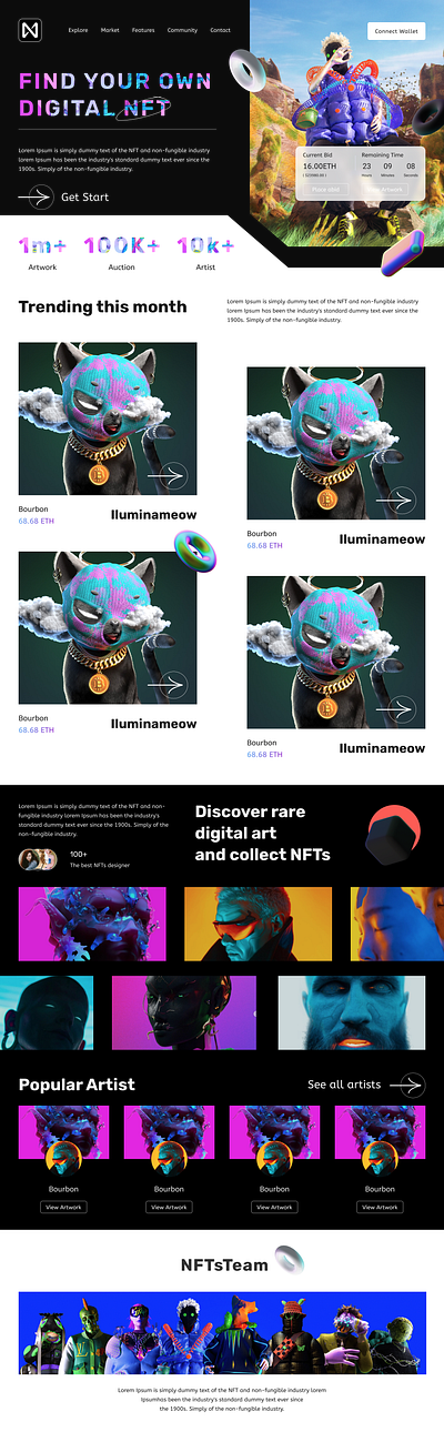NFT Landingpage ui