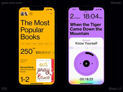 Books app art book books dashboard design interface ios ios 16 iphone iphone 14 mobile news reader social ui ux