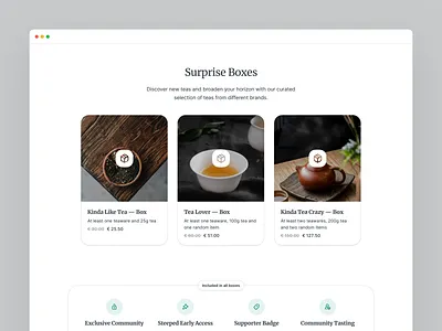 Steeped Tea Boxes - Web Shop box buy commerce ecommerce green hero product shop steeped subscription tea type typography web webdesign website