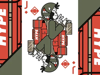 Ape Jack - HYPEBEAST PLAYING CARDS ape base character design fashion flat hoodie hype hypebeast illustration jack linear monkey playing cards poker streetwear swag vector