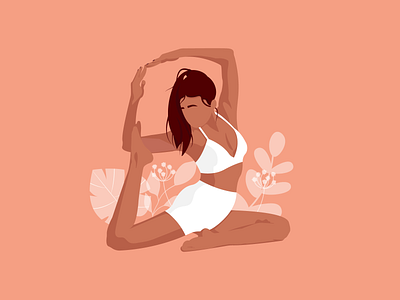 Illustration of yoga girl meditation character character design design exercise flat girl illustration meditation relax sport stretching styleframe woman yoga yoga app yoga illustration yoga pose zen