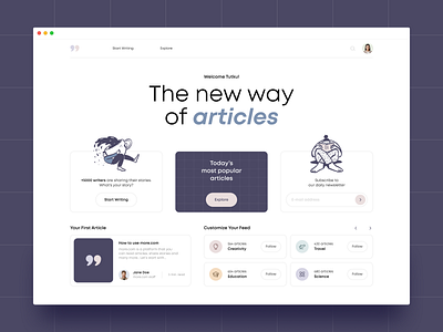 Articles - Website article blog dashboard design figma illustrations newsletter read reading ui ux web web app website