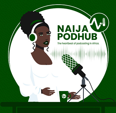 NaijaPodHub - Heartbeat of Podcasting in Africa branding design graphic design illustration logo typography