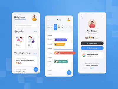 Meeting organizer – mobile app concept 2022 app application design meet meeting organizer teams time ui zoom