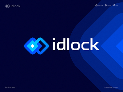 idlock Logo Concept blockchain branding gradient icon identity lettering logo