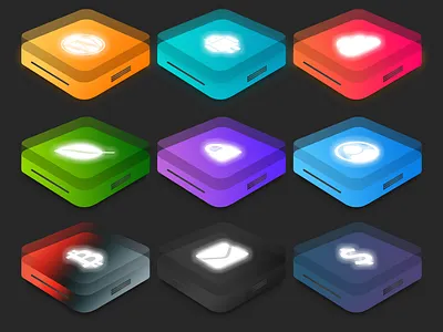 Mini Server Illustration cloud cloud hosting design gradient hosting illustration isometric logo server web hosting