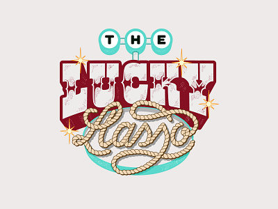 The Lucky Llasso - Logo Design 3d text brand identity branding country western custom type halftone hand lettering handlettering jacktype las vegas logo lettering lettering logo logo logo design logo designer logotype script texas