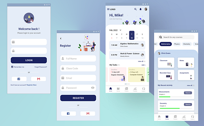 Online Learning Application design ui xd