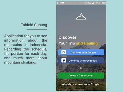 Information of indonesian mountain Apps "Tabloid Gunung" aplikasi application apps branding design e commerce graphic design gunung illustration indonesia mobile mountain online ui uiux user interface ux