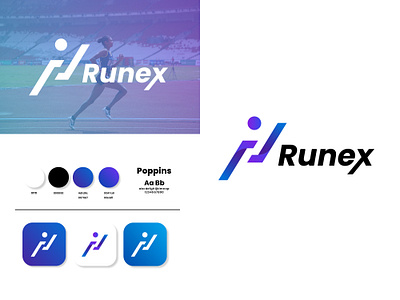 Modern sports brand logo design RUNEX apps logo brand brand identity branding creative logo fitness logo gym logo illustration letter logo logo logo brand logo design minimal logo monogram logo play logo run run logo sports logo streetwear logo