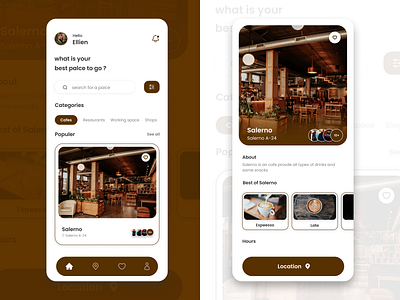 Find a best cafes and restaurants near your place app design application design concept creative design design agency design app digital design experiance design mobile app design ui design ui ux design ux design visual design