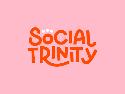 Wordmark concept for Social Trinity brand branding design handdrawn identity lettering logo orange pink social social media typography vector wordmark