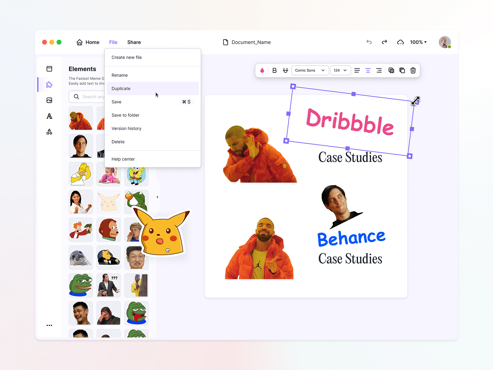 Drag and drop meme generator by Usertive on Dribbble