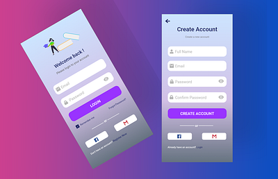 Mobile Login & Sign up ui xd