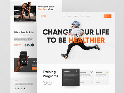 Staticz : Workout Landing Page 3d animation app branding dashboard design graphic design hotel illustration landing logo mobile motion graphics nft page populer sport travel ui workout