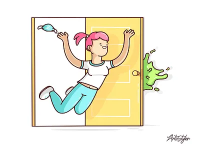 Freedom wish character covid 19 cute design door illustration mask vector